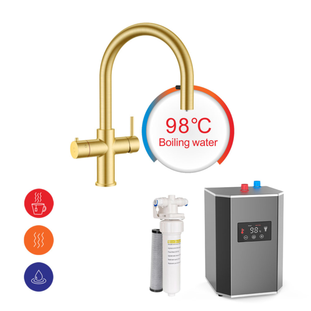 kitchen pull out gold water dispenser set